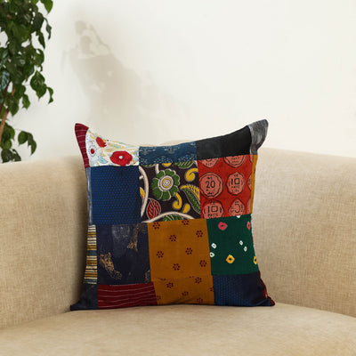 Multicolor Handcrafted Cotton Patchwork Cushion Cover