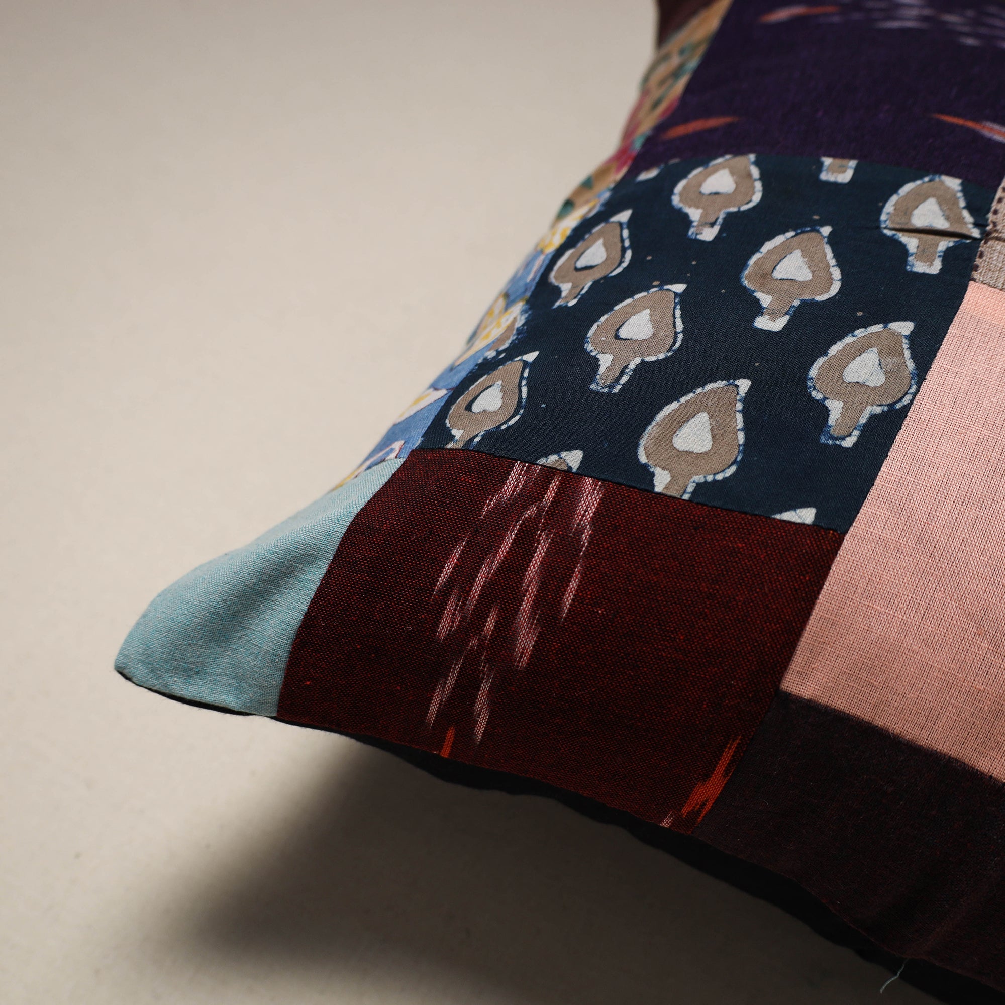 Handcrafted cotton patchwork cushion cover 112