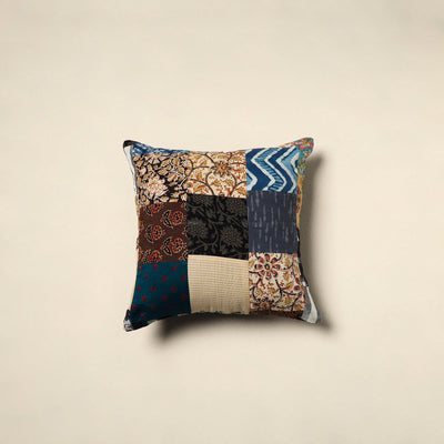 Multicolor Handcrafted Cotton Patchwork Cushion Cover