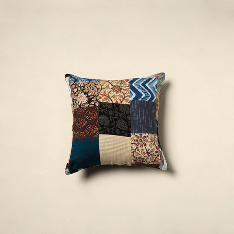 Multicolor Handcrafted Cotton Patchwork Cushion Cover