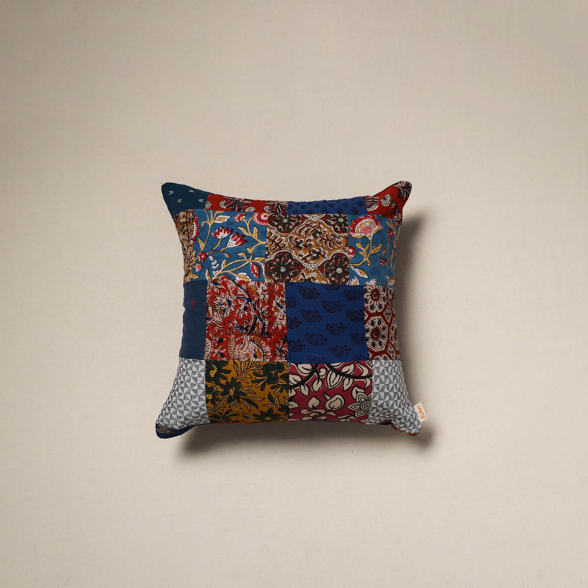 Handcrafted cotton patchwork cushion cover 114