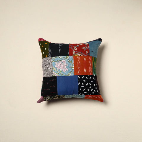 Multicolor Handcrafted Cotton Patchwork Cushion Cover