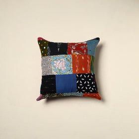 Multicolor Handcrafted Cotton Patchwork Cushion Cover