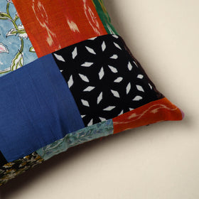 Multicolor Handcrafted Cotton Patchwork Cushion Cover
