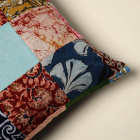 Multicolor Handcrafted Cotton Patchwork Cushion Cover