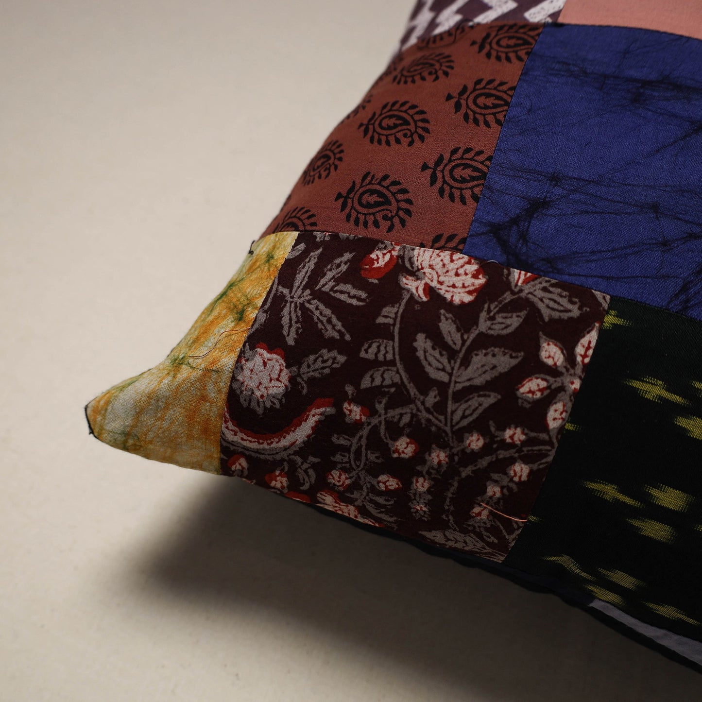 Handcrafted cotton patchwork cushion cover 116