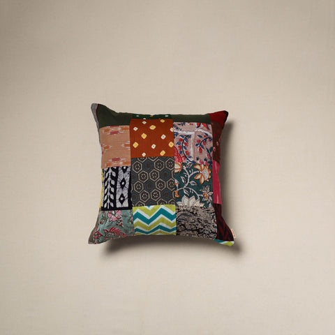 Handcrafted cotton patchwork cushion cover 117