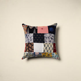 Multicolor Handcrafted Cotton Patchwork Cushion Cover