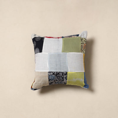 Multicolor - handcrafted cotton patchwork cushion cover 12