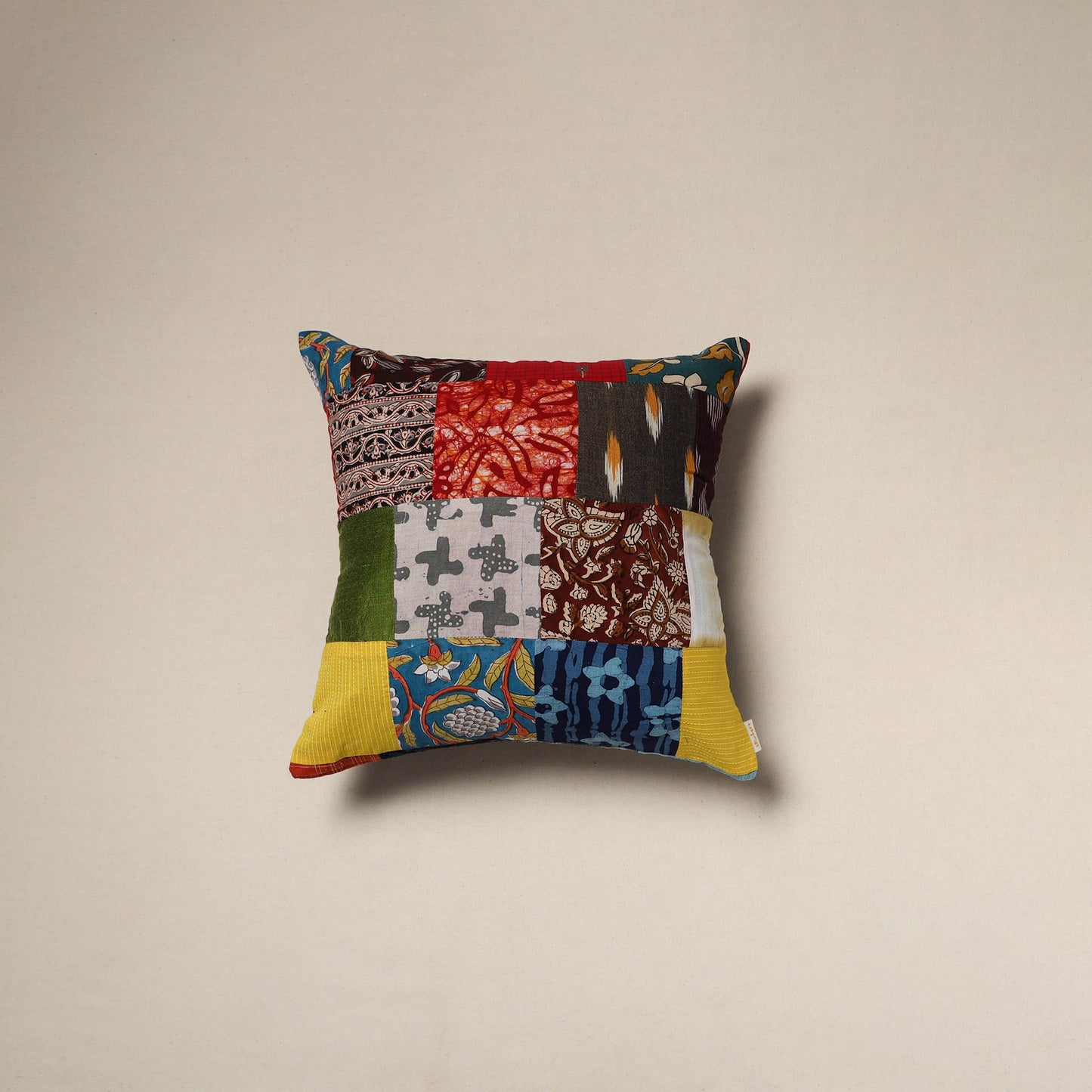 Handcrafted cotton patchwork cushion cover 121
