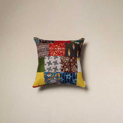 Handcrafted cotton patchwork cushion cover 121