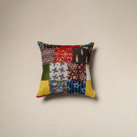 Handcrafted cotton patchwork cushion cover 121