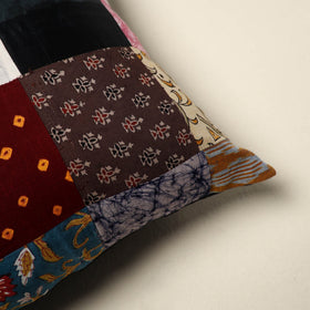 Multicolor - handcrafted cotton patchwork cushion cover 122