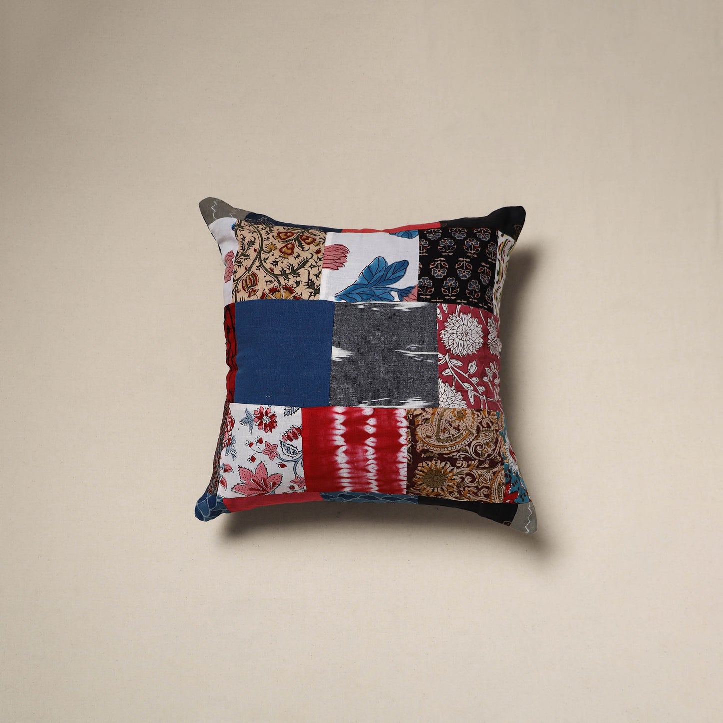 Handcrafted cotton patchwork cushion cover 123