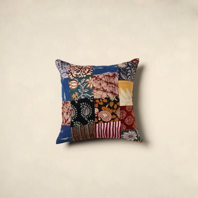 Multicolor - handcrafted cotton patchwork cushion cover 123