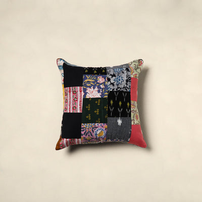 Multicolor Handcrafted Cotton Patchwork Cushion Cover