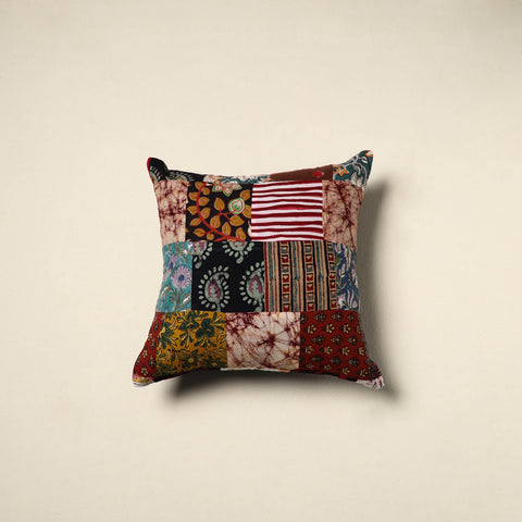 Multicolor - handcrafted cotton patchwork cushion cover 125