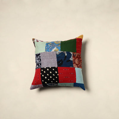 Multicolor - handcrafted cotton patchwork cushion cover 127