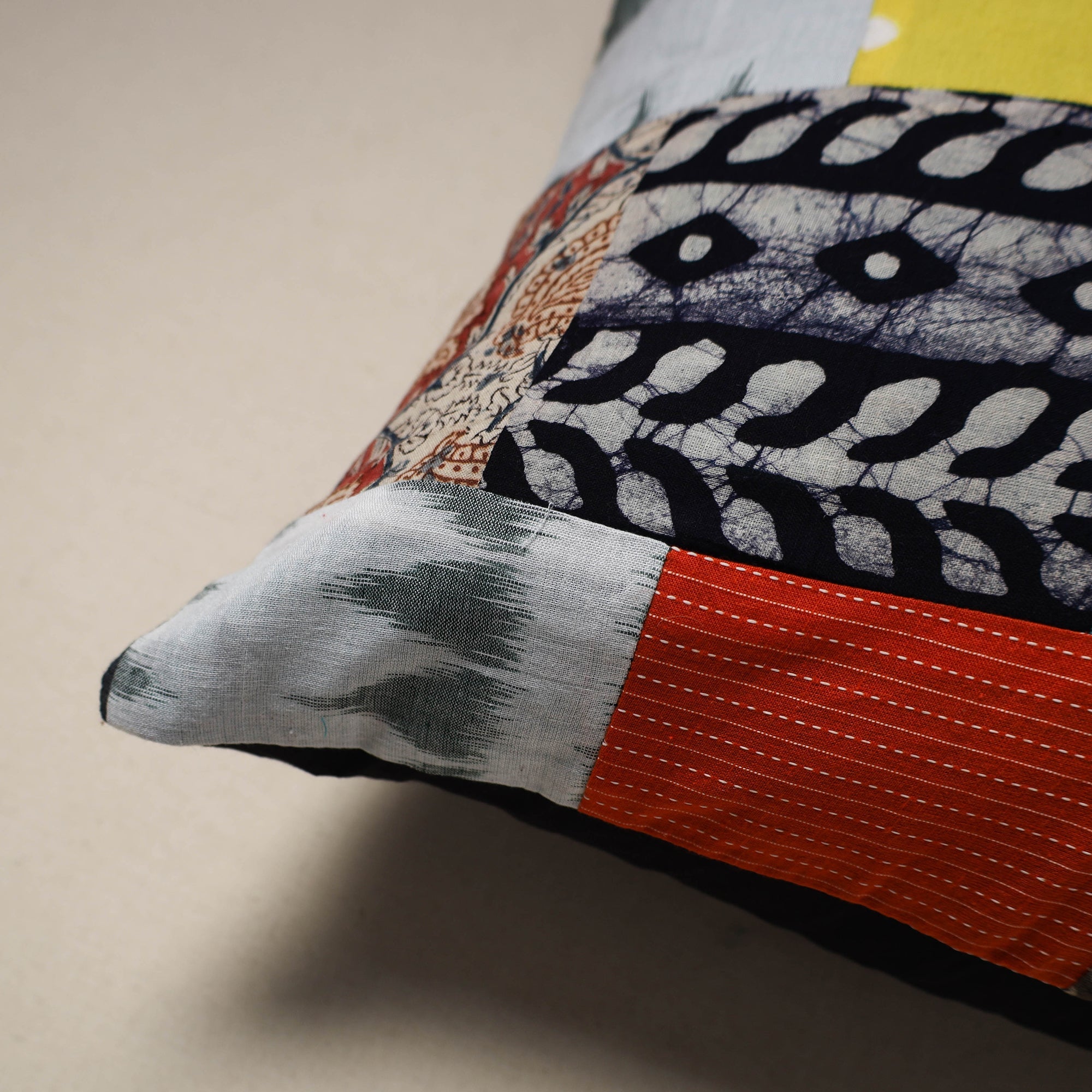 Handcrafted cotton patchwork cushion cover 127