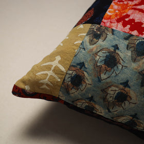 Handcrafted cotton patchwork cushion cover 128