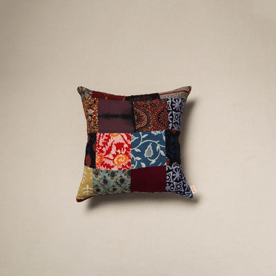 Handcrafted cotton patchwork cushion cover 128