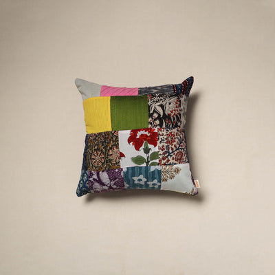 Handcrafted cotton patchwork cushion cover 129