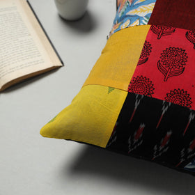 Multicolor - handcrafted cotton patchwork cushion cover 13