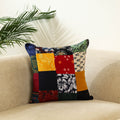 Multicolor - handcrafted cotton patchwork cushion cover 13