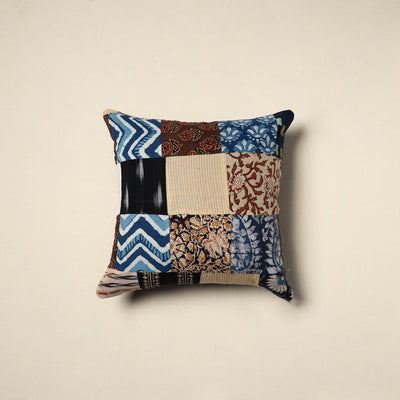 Multicolor Handcrafted Cotton Patchwork Cushion Cover