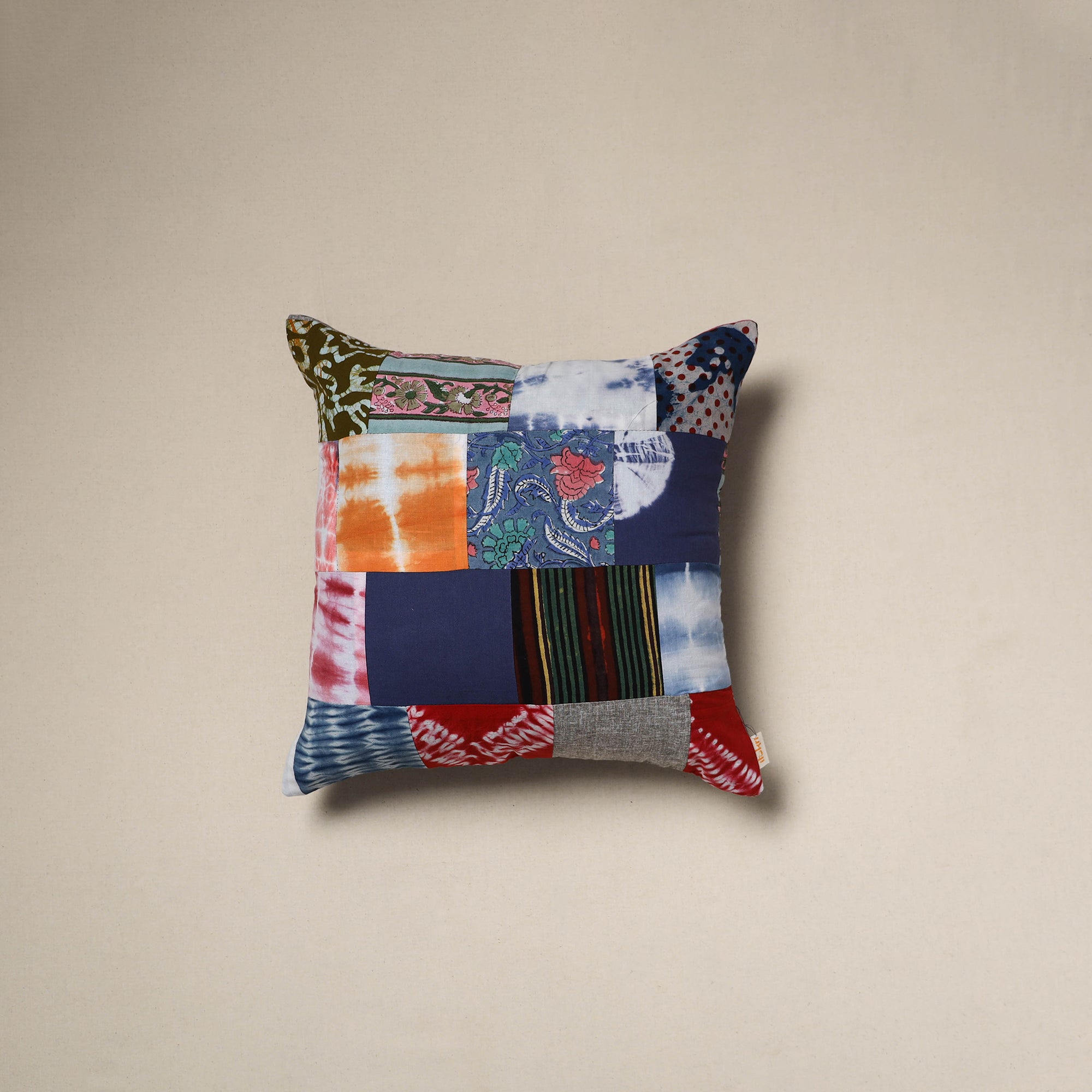 Handcrafted cotton patchwork cushion cover 130