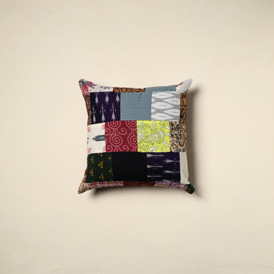Multicolor - handcrafted cotton patchwork cushion cover 130