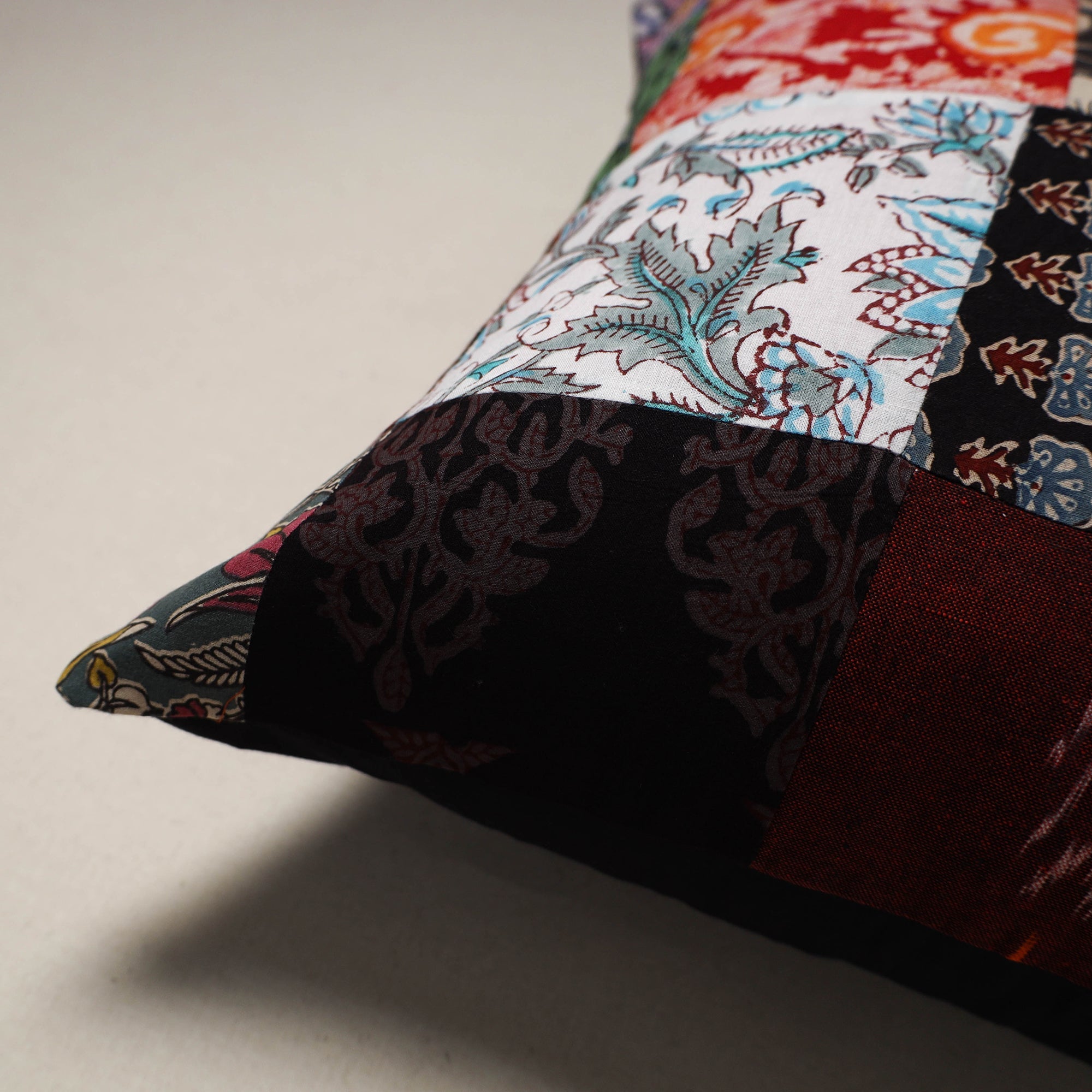 Handcrafted cotton patchwork cushion cover 133