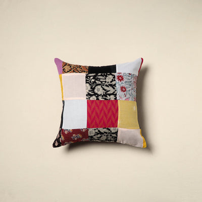 Multicolor Handcrafted Cotton Patchwork Cushion Cover