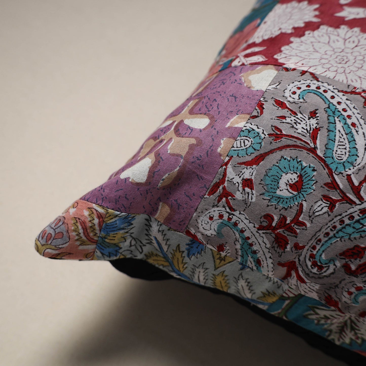 Handcrafted cotton patchwork cushion cover 134