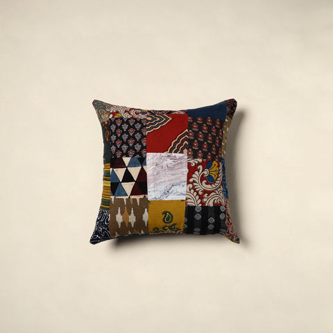 Multicolor Handcrafted Cotton Patchwork Cushion Cover