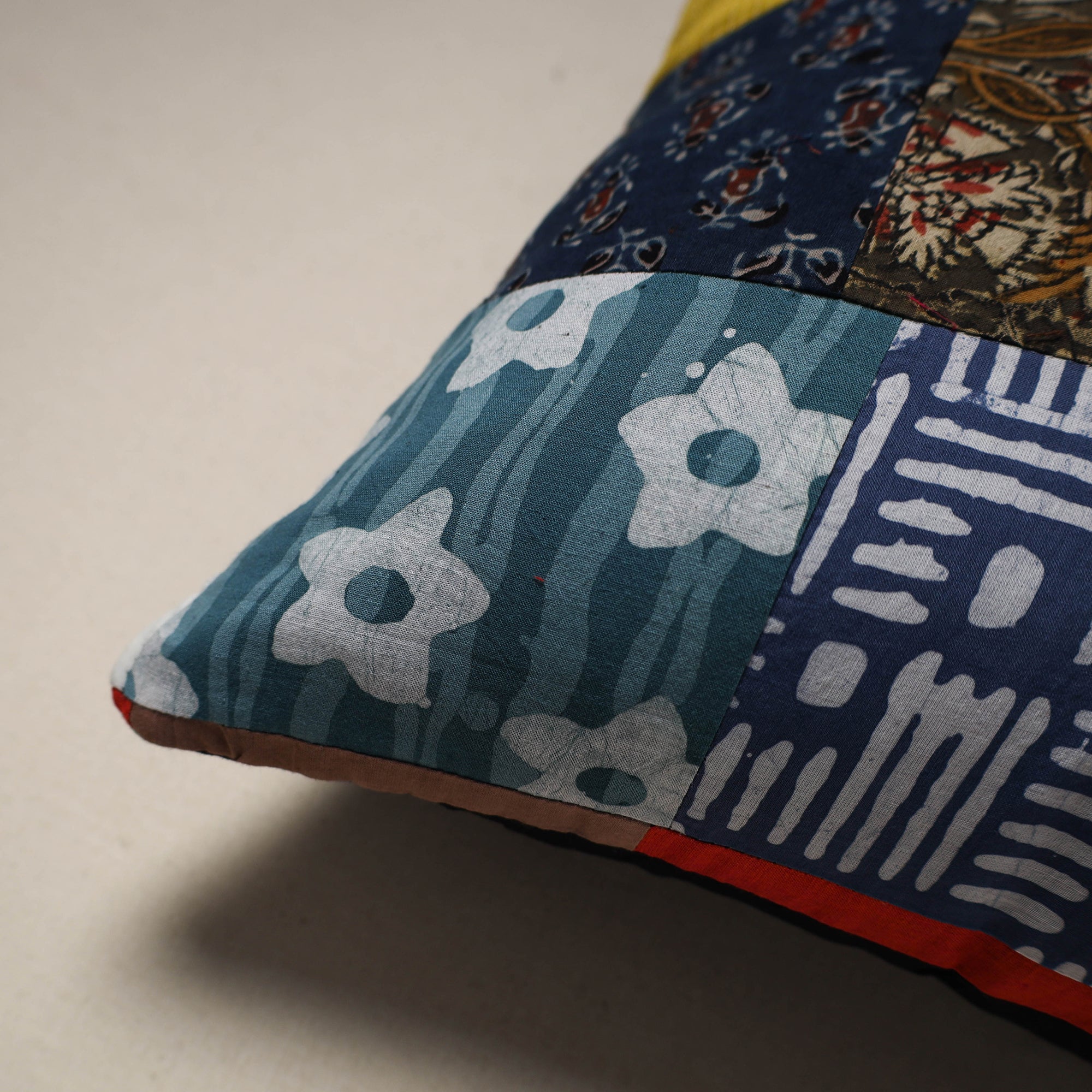 Handcrafted cotton patchwork cushion cover 137