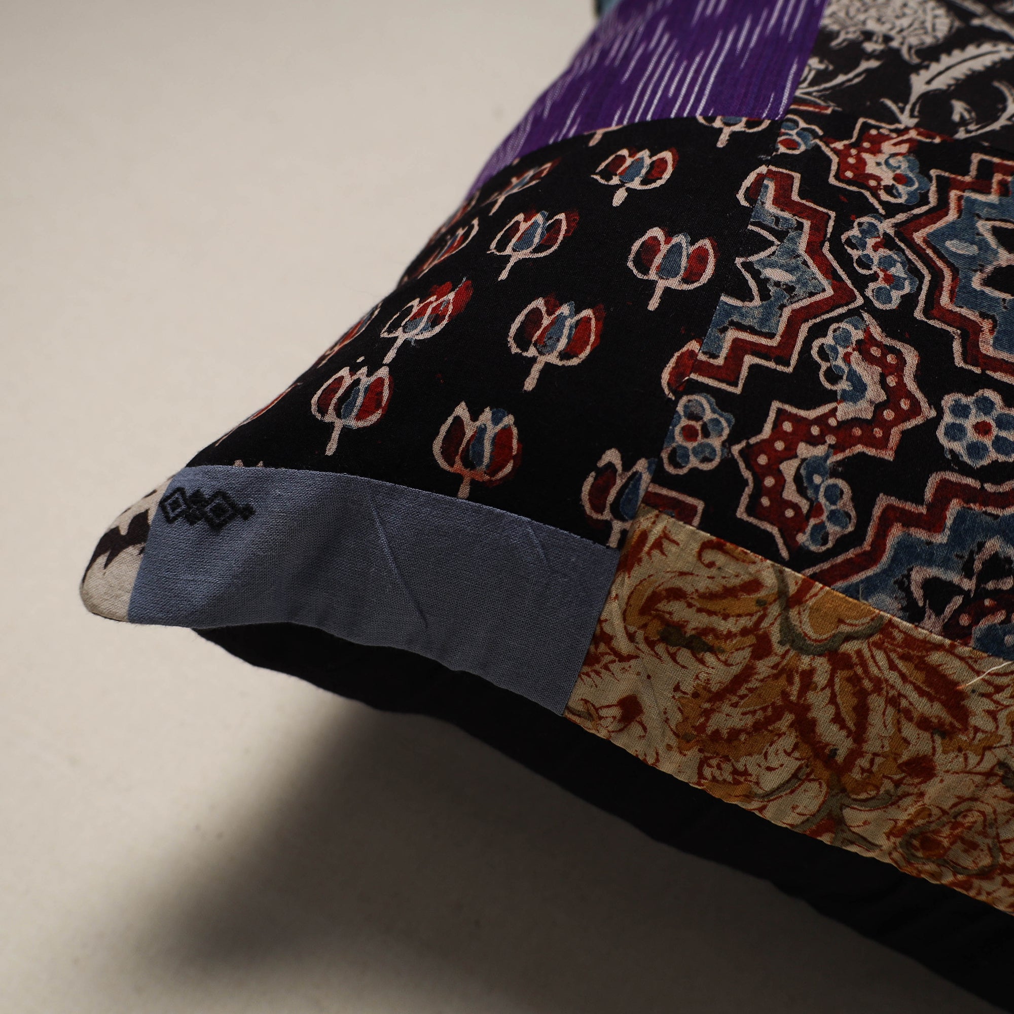 Handcrafted cotton patchwork cushion cover 138