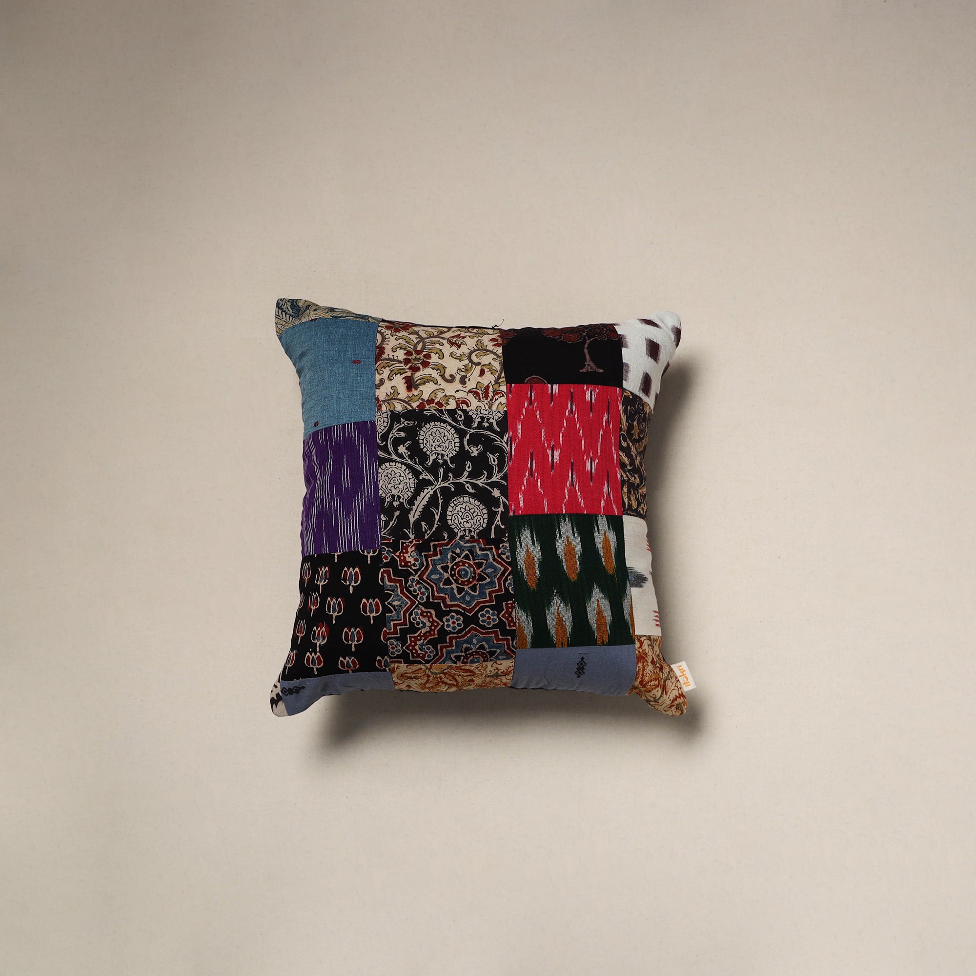 Handcrafted cotton patchwork cushion cover 138