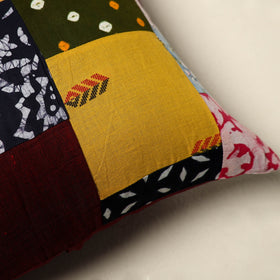 Multicolor - handcrafted cotton patchwork cushion cover 139