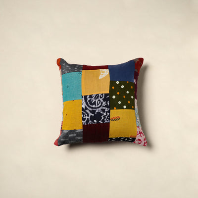 Multicolor - handcrafted cotton patchwork cushion cover 139
