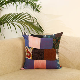 Multicolor - handcrafted cotton patchwork cushion cover 14