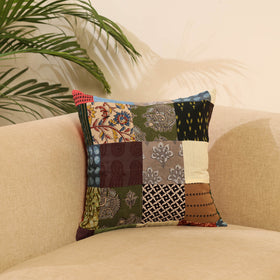 Buy Multicolor Handcrafted Cotton Patchwork Cushion Cover