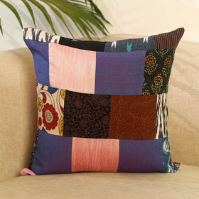 Multicolor - handcrafted cotton patchwork cushion cover 14
