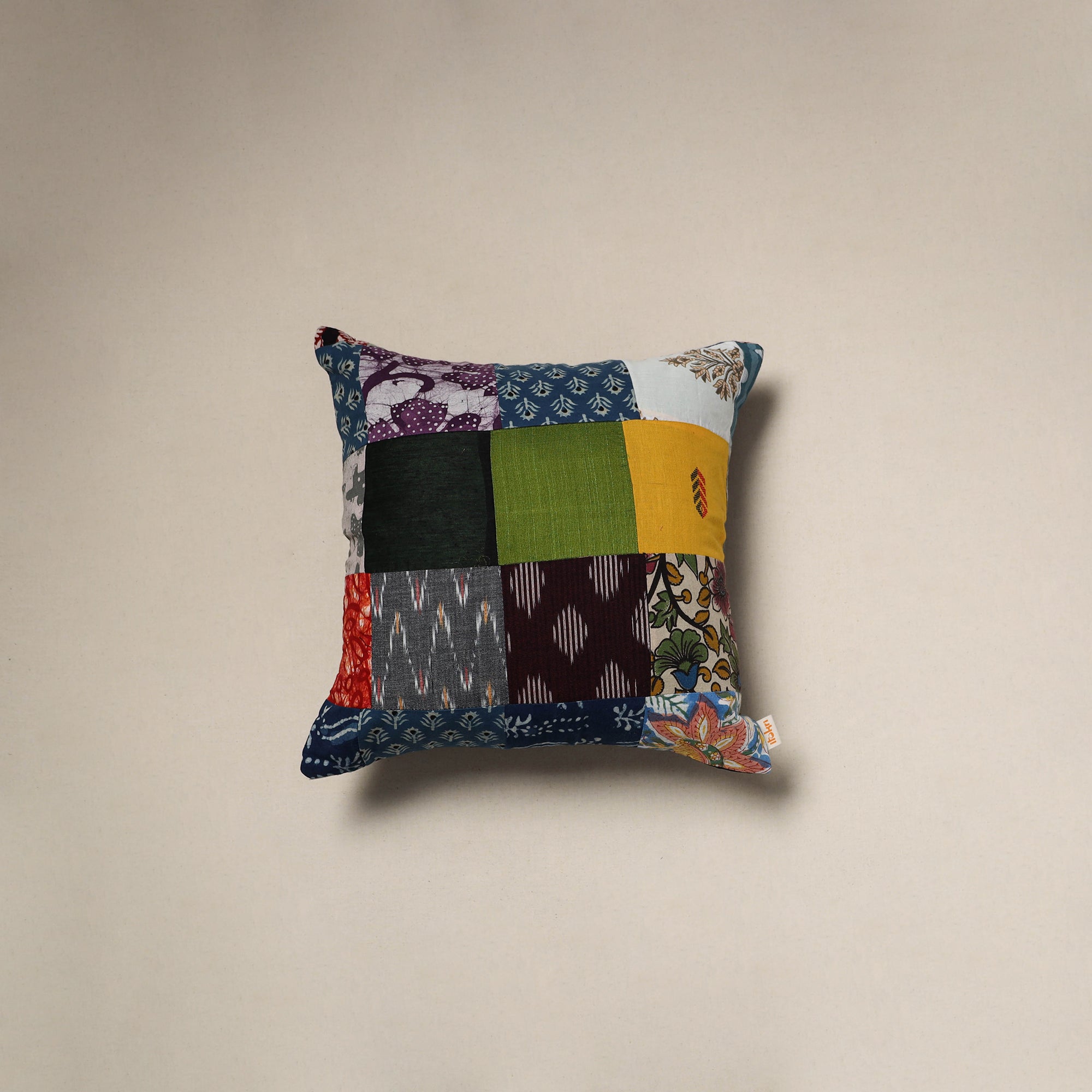 Handcrafted cotton patchwork cushion cover 140