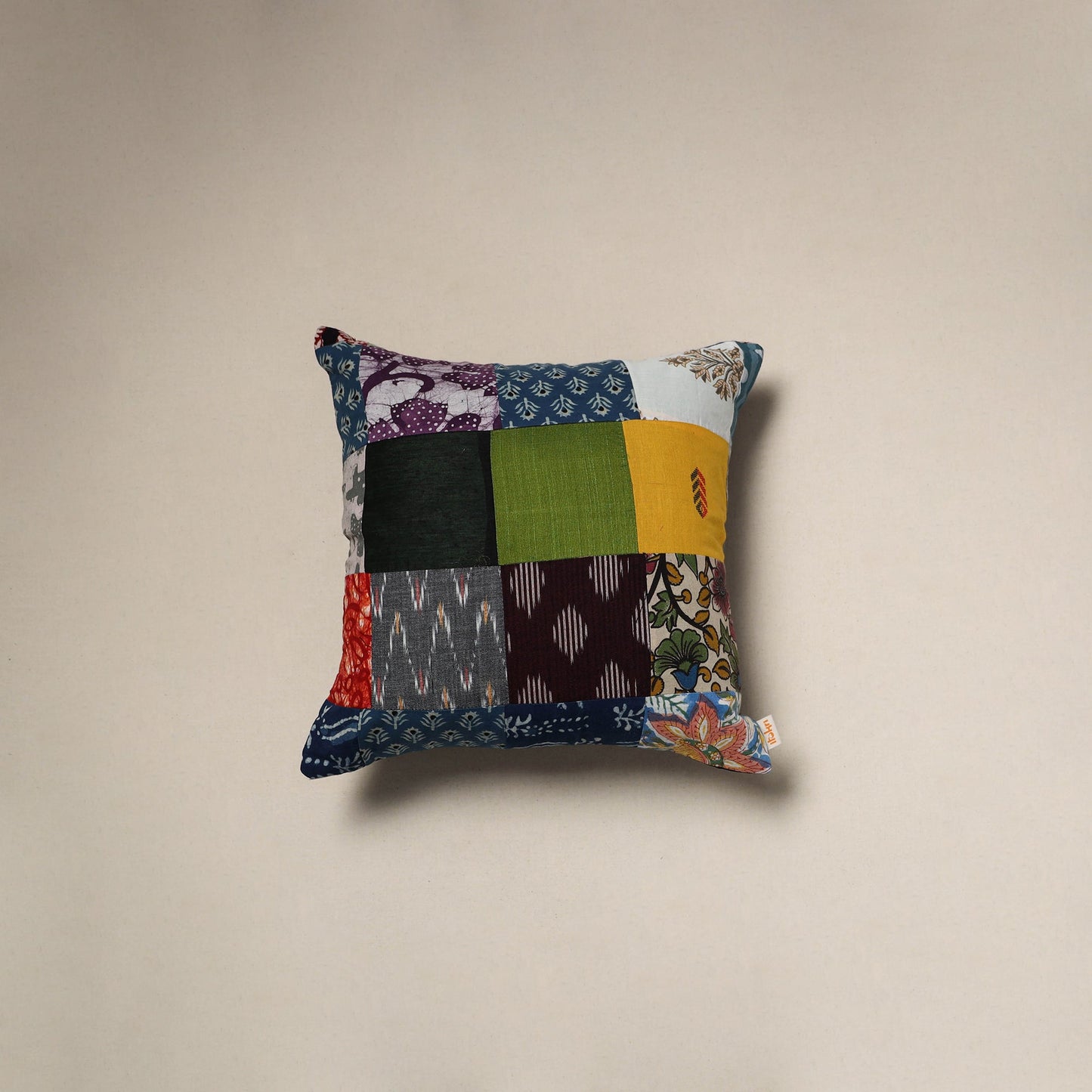 Handcrafted cotton patchwork cushion cover 140