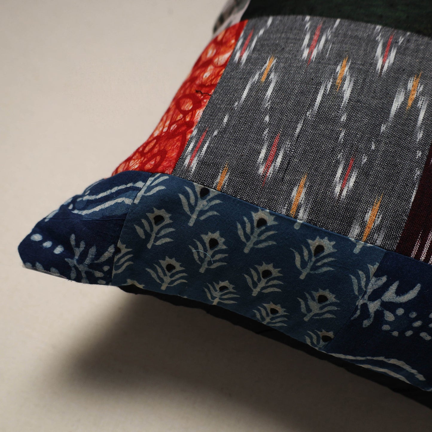 Handcrafted cotton patchwork cushion cover 140