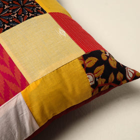 Multicolor - handcrafted cotton patchwork cushion cover 141