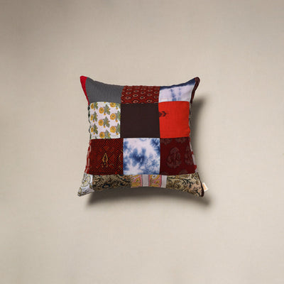 Handcrafted cotton patchwork cushion cover 141