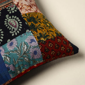 Multicolor Handcrafted Cotton Patchwork Cushion Cover
