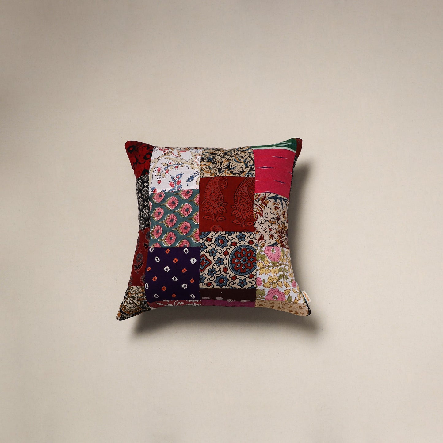 Handcrafted cotton patchwork cushion cover 143